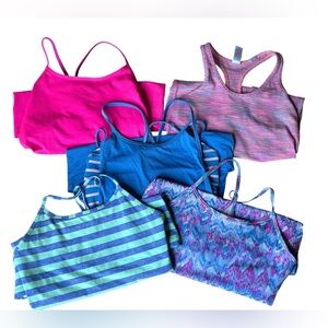IVIVVA By Lululemon Tank Top Bundle Girls Size 14 Sleeveless Racerback Pink Blue